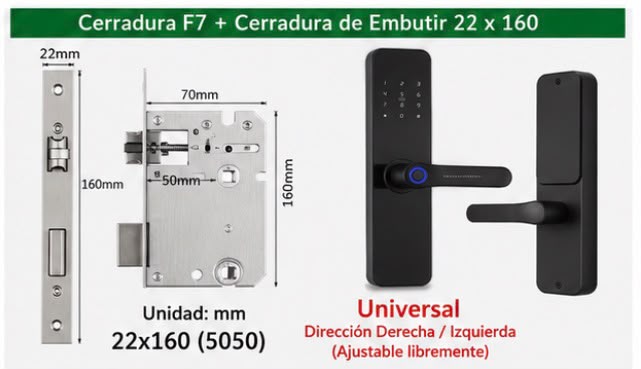 CERRADURA CHAPA INTELIGENTE 5 MODOS