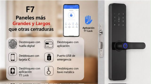 CERRADURA CHAPA INTELIGENTE 5 MODOS